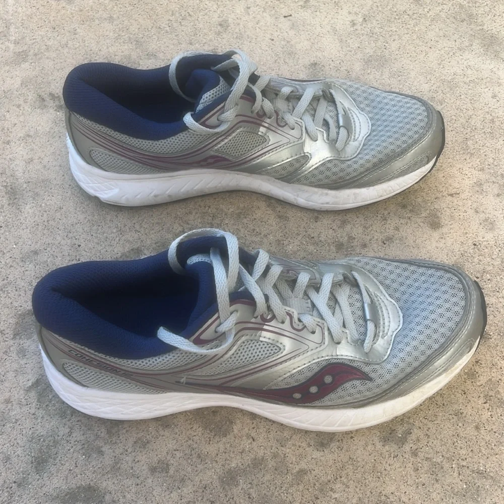 Saucony Cohesion 12 Grey/Purple Women's Running Sneakers Size 8.5